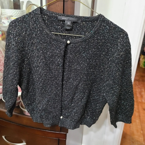 Marc Jacobs Women's Vintage Cropped Cardigan 3/4 Sleeve Wool Blend Size Medium - Picture 2 of 9